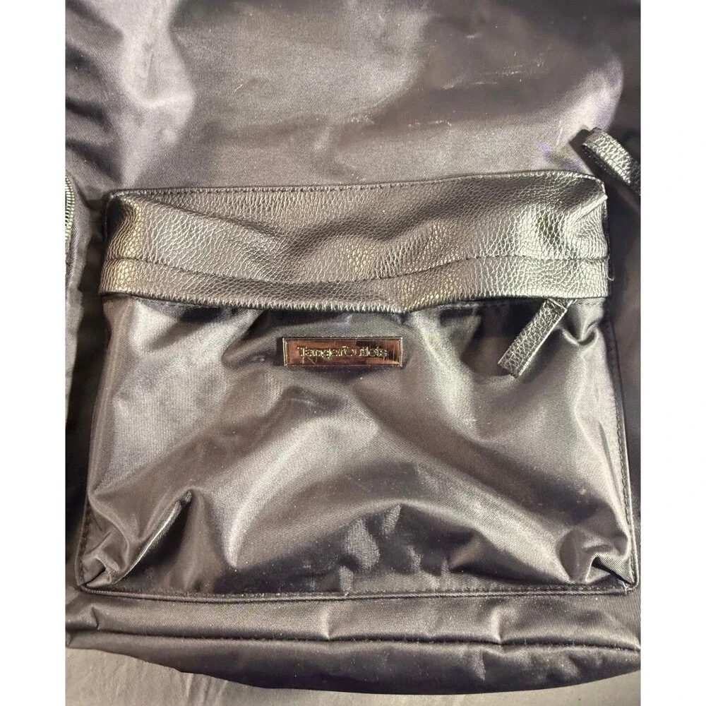 Tanger outlet brand black leather backpack